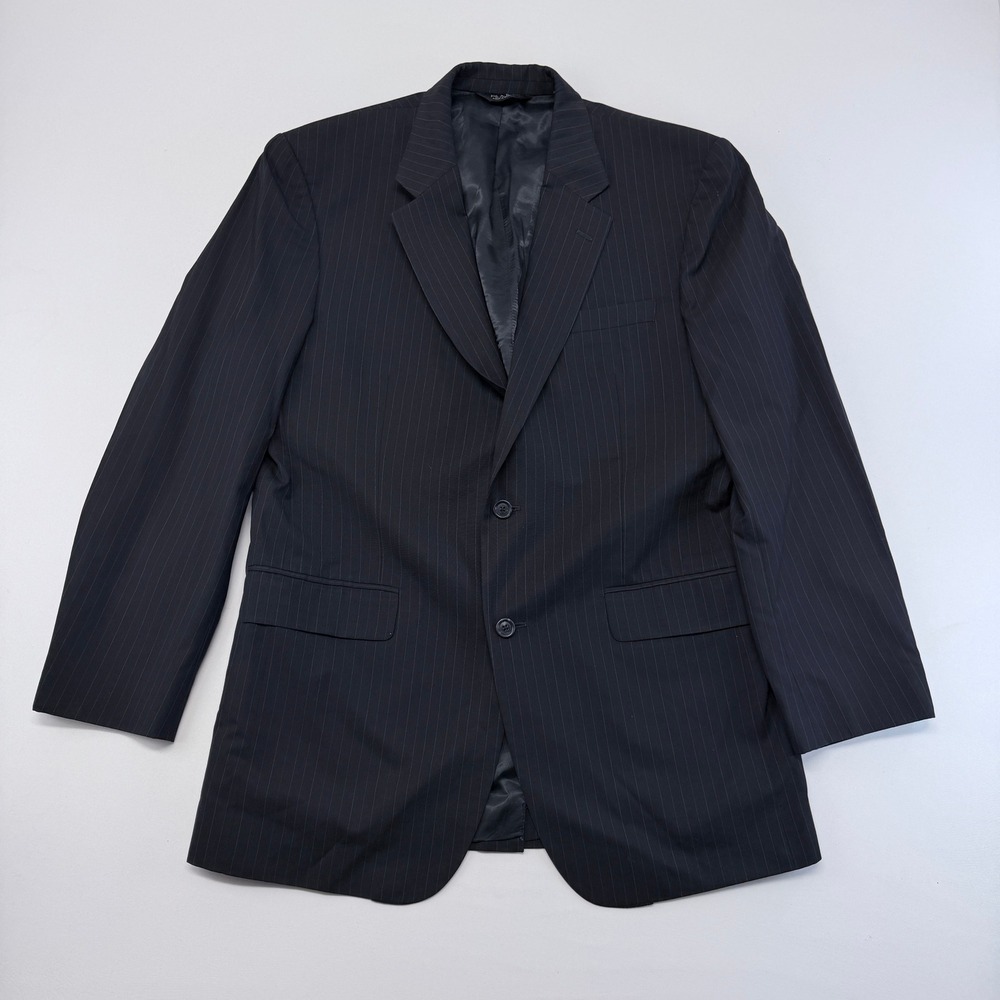 Jos. A. Bank Mens 42L Navy Blue Pinstripe 100% Wool Two Button Suit Blazer